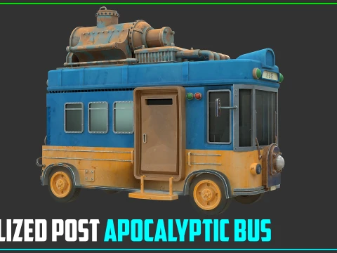 Bus post-apocalyptique stylis&eacute; Modèle 3D