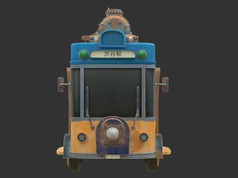 Stylized Post apocalyptic Bus 3D Model