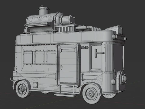 Stylized Post apocalyptic Bus 3D Model