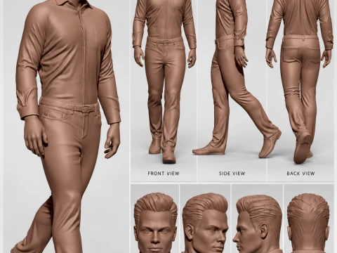 Walking Male Figure - Realistic 3D Printable Character 3D Druckmodell