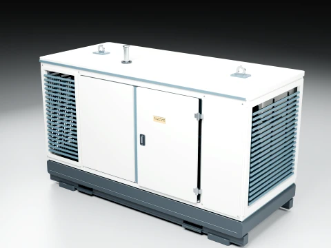 Standby Diesel Generator - PBR Animated Doors 3D Model