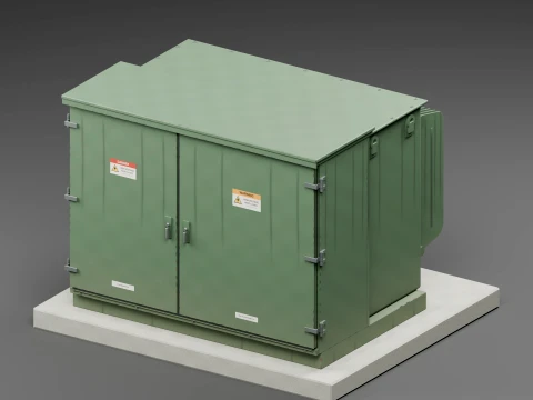 Standby Diesel Generator - PBR Animated Doors 3Dモデル
