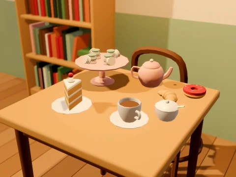Cozy Cafe Kit - 46 Low-Poly Models 3D Model