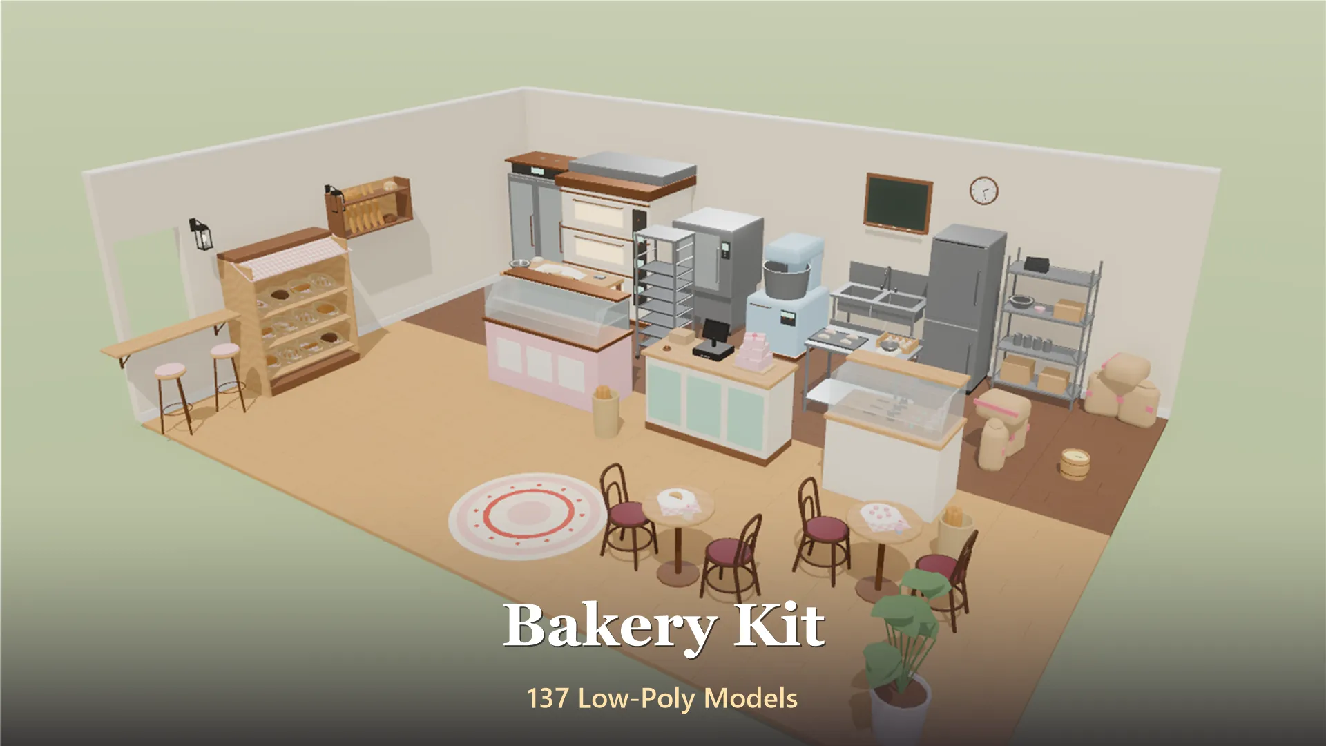 Bakery Kit - 137 Low-Poly Models 3D Model .c4d .max .obj .3ds .fbx .stl .blend 