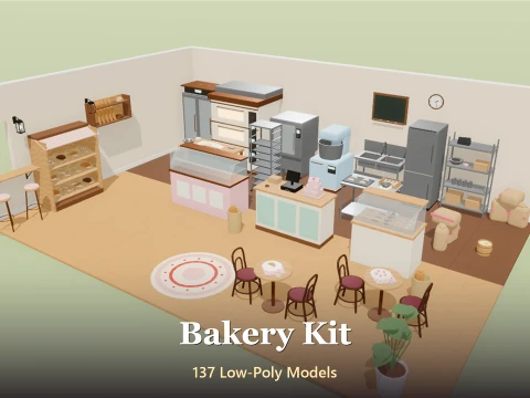 Bakery Kit - 137 Low-Poly Models 3D Model