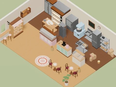 Bakery Kit - 137 Low-Poly Models 3D Model