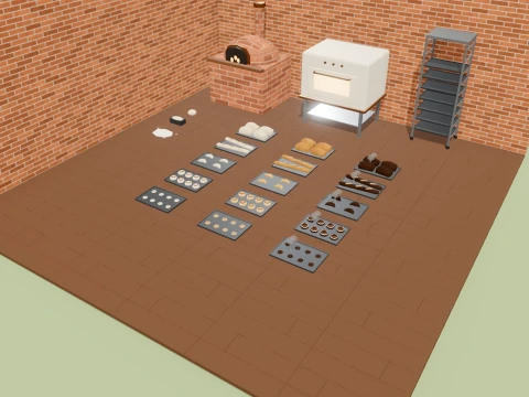 Bakery Kit - 137 Low-Poly Models 3D Model