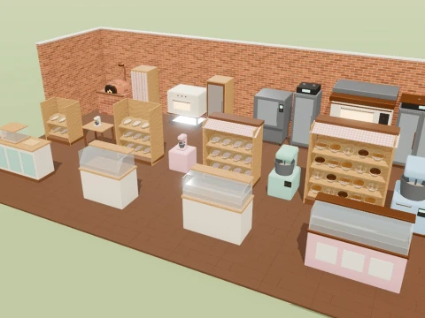 Bakery Kit - 137 Low-Poly Models 3D Model
