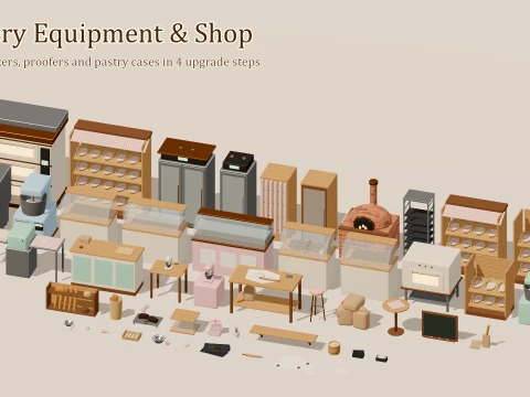 Bakery Kit - 137 Low-Poly Models 3D Model