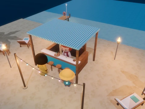 Beach Resort Kit - 93 Low-Poly Models 3D Model