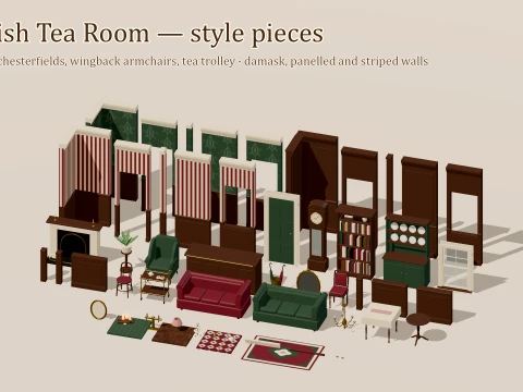Cafe Builder - Complete - 312 Low-Poly Models 3D Model