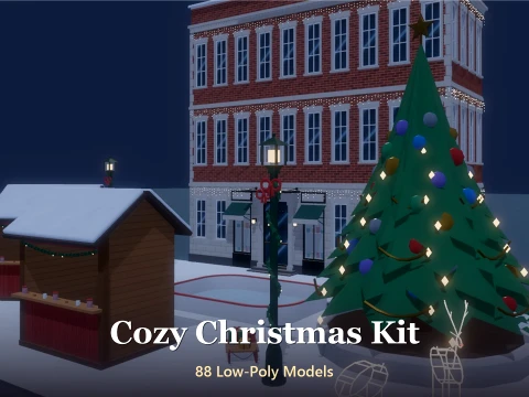Cozy Christmas Kit - 88 Low-Poly Models 3D Model