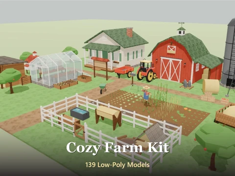 Cozy Farm Kit - 139 Low-Poly Models 3D Model