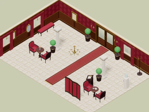 Hotel Builder - Complete - 1237 Low-Poly Models 3D Model