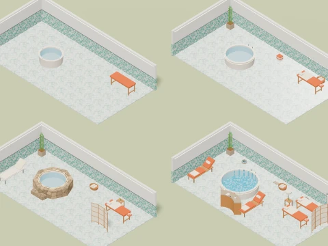 Hotel Builder - Complete - 1237 Low-Poly Models 3D Model