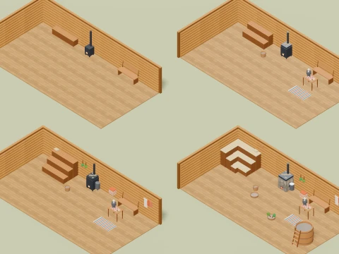 Hotel Builder - Complete - 1237 Low-Poly Models 3D Model