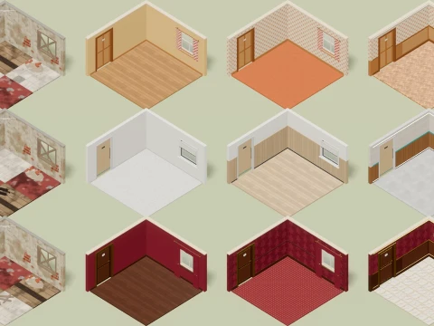 Hotel Builder - Complete - 1237 Low-Poly Models 3D Model