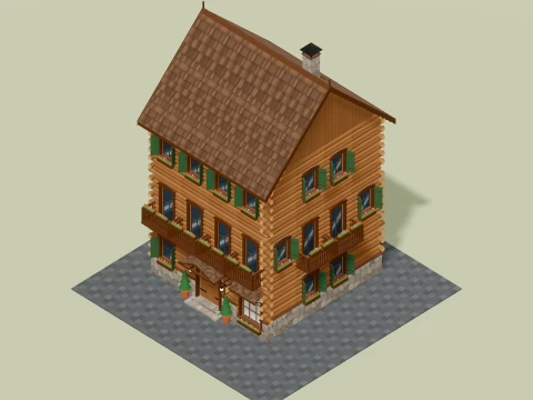 Hotel Facades - 83 Low-Poly Models 3D Model