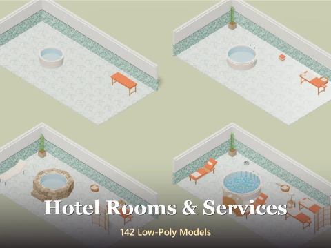 Hotel Rooms Services - 142 Low-Poly Models 3D Model