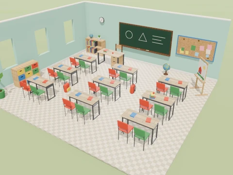 Office School - Complete - 111 Low-Poly Models 3D Model