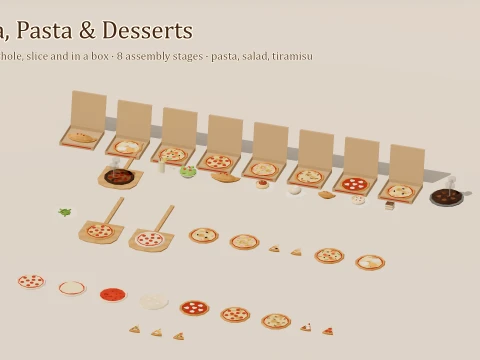 Pizzeria Kit - 93 Low-Poly Models 3D Model