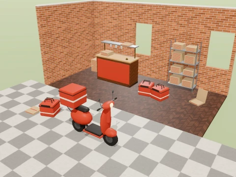 Pizzeria Kit - 93 Low-Poly Models 3D Model