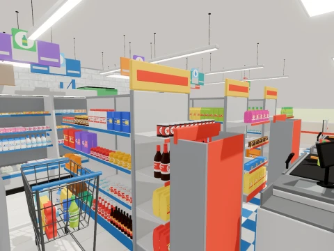Store Builder - Supermarket - 418 Low-Poly Models 3D Model