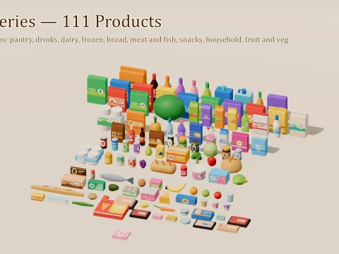 Store Builder - Supermarket - 418 Low-Poly Models 3D Model