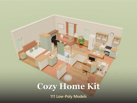 Cozy Home Kit - 111 Low-Poly Models 3D Model