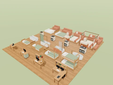 Cozy Home Kit - 111 Low-Poly Models 3D Model