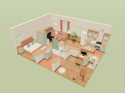 Home Interior Kit Complete - 245 Low-Poly Models 3D Model