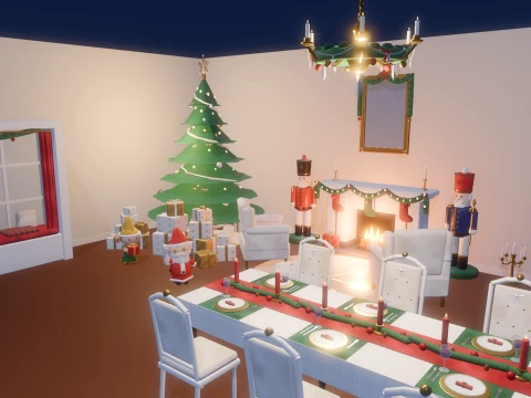 Grand Christmas - Interior Characters - 318 Low-Poly Models 3D Model