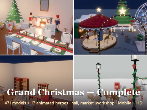 Grand Christmas - Complete - 488 Low-Poly Models 3D Model