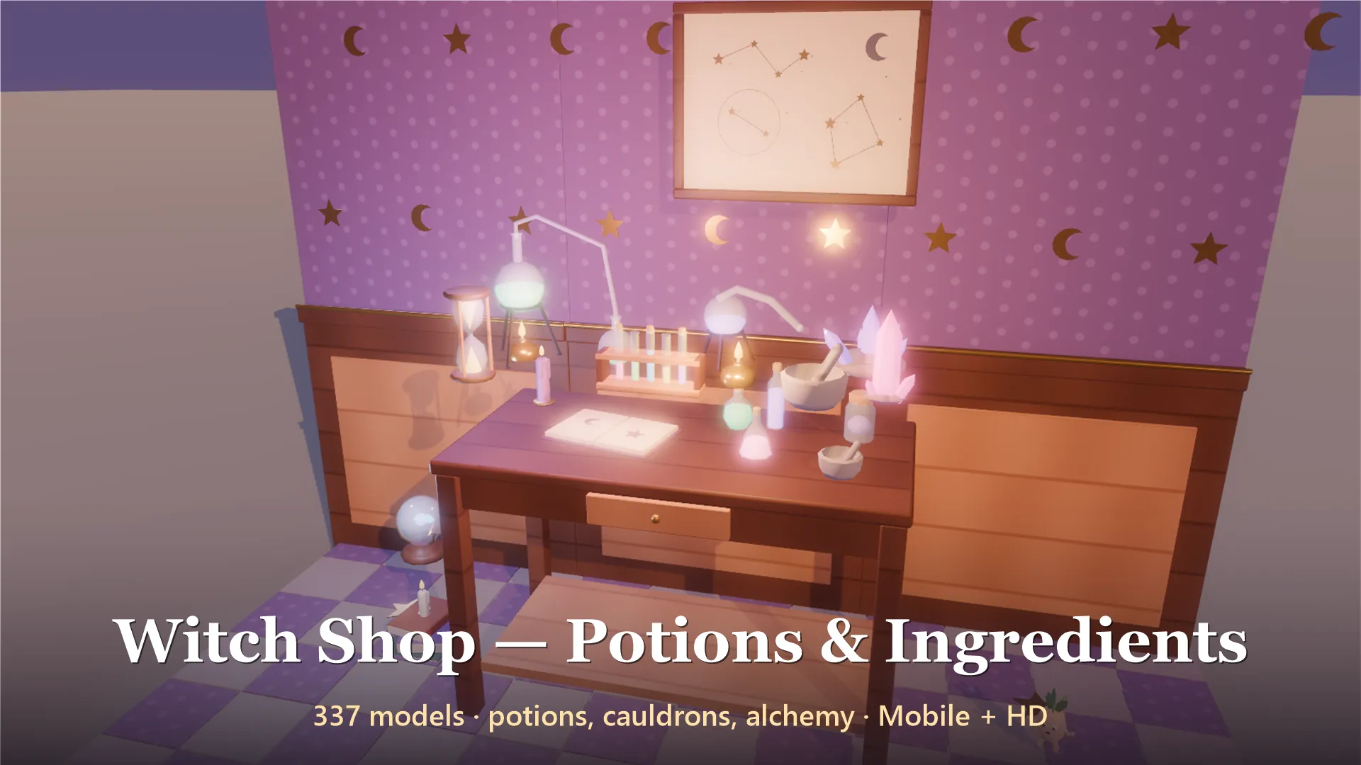 Witch Shop - Potions Ingredients - 337 Low-Poly Models 3D Model .c4d .max .obj .3ds .fbx .stl .blend 