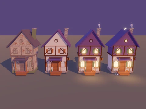 Witch Shop - House School Characters - 147 Low-Poly Models 3D Model