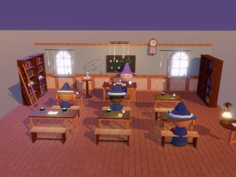 Witch Shop - House School Characters - 147 Low-Poly Models 3D Model