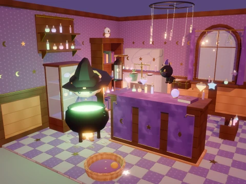 Witch Shop - Complete - 484 Low-Poly Models 3D Model
