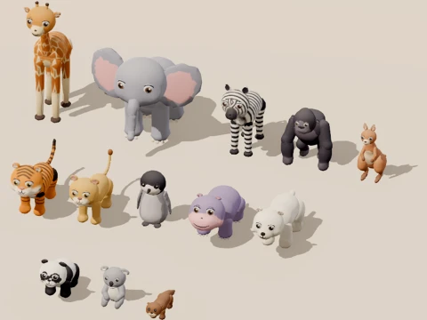 Zoo - Animals - 99 Low-Poly Models 3D Model