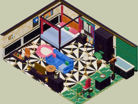 City Hotel - Complete - 731 Low-Poly Models 3D Model