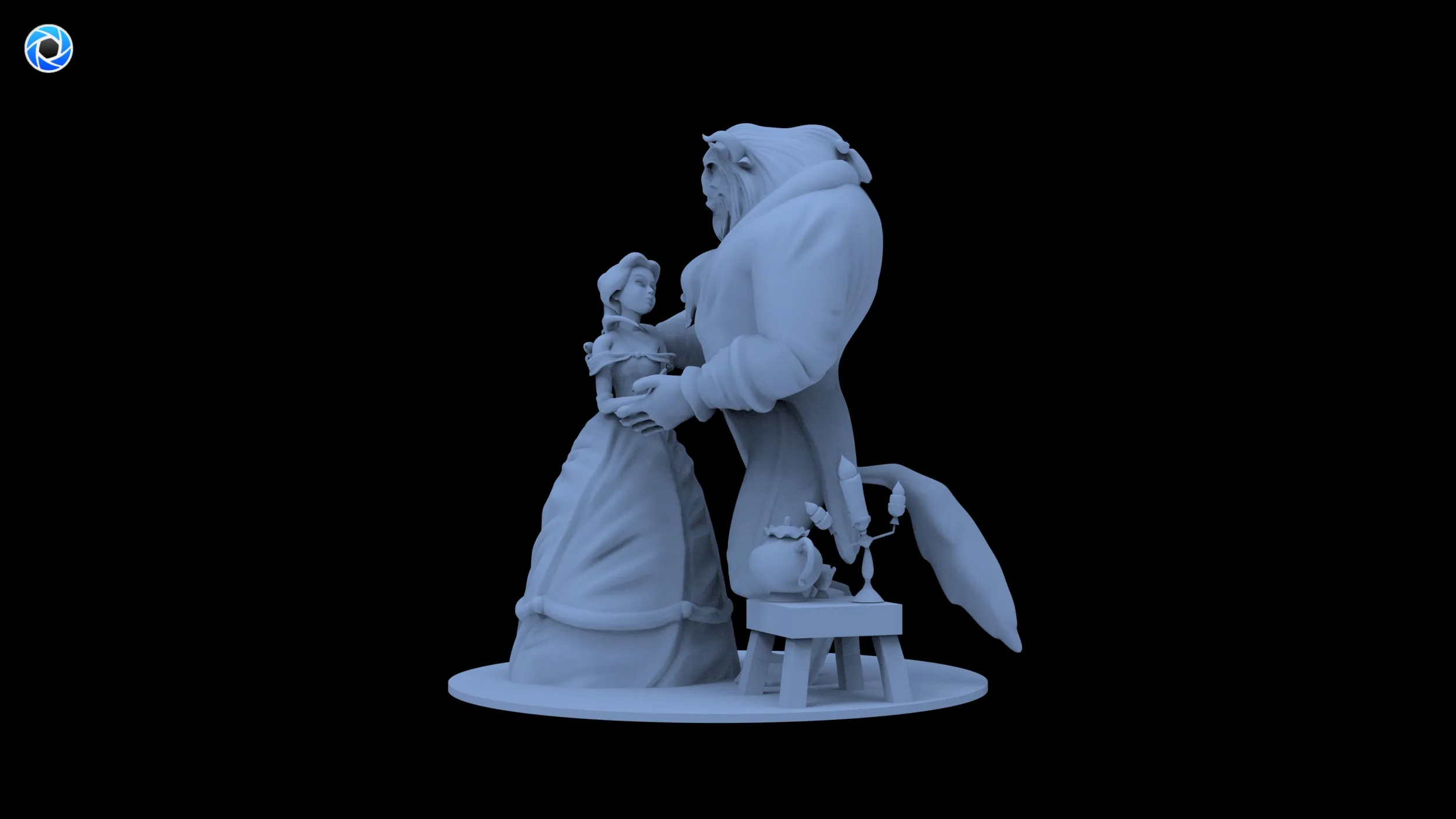 Beauty and the Beast 3D Model .c4d .max .obj .3ds .fbx .stl .blend