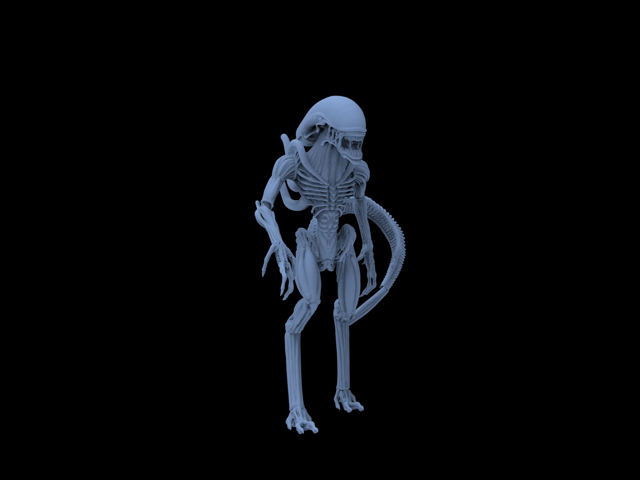 ALIEN READY TO 3D PRINT 3D Model .c4d .max .obj .3ds .fbx .stl .blend 