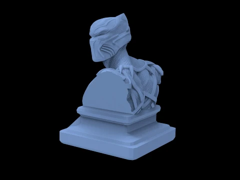 Black Planther Bust 3D Model