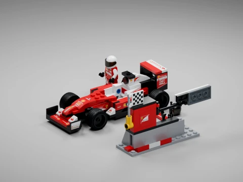 LEGO Ferrari SF16-H 75879 Car Driver and Pit Wall 3D Model