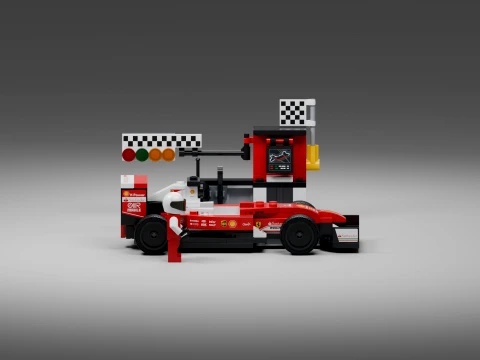LEGO Ferrari SF16-H 75879 Car Driver and Pit Wall 3D Model