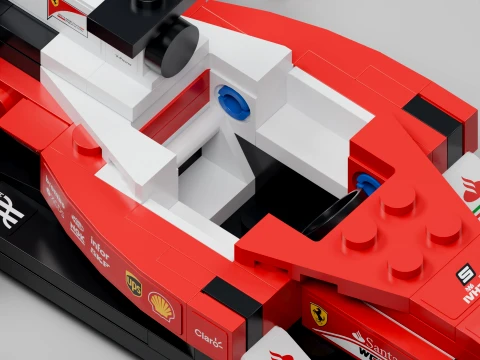LEGO Ferrari SF16-H 75879 Car Driver and Pit Wall 3D Model