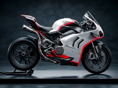 Modular Superbike Racing Motorcycle 3D Print Model