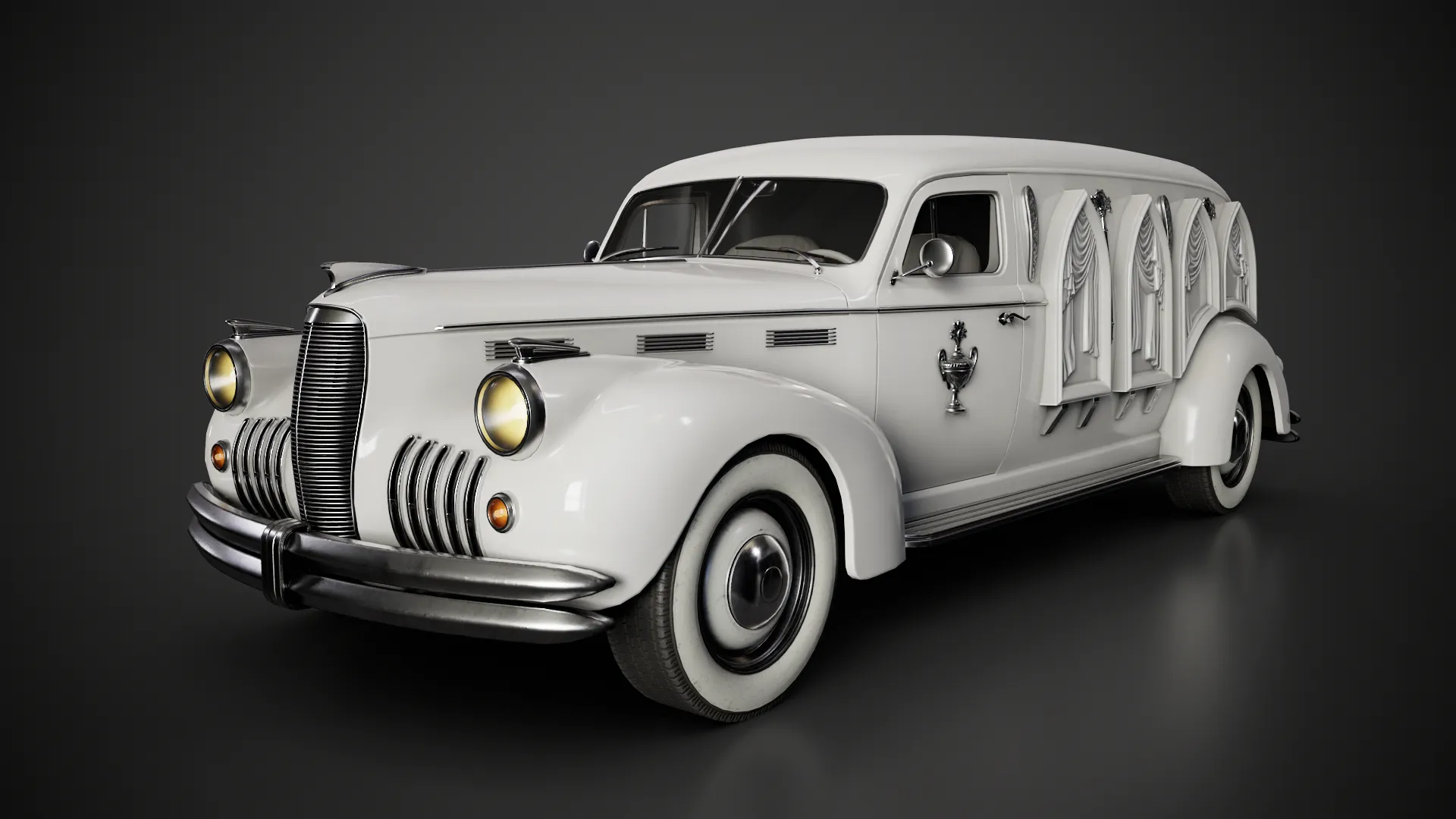 Retro Hearse Car - Game Ready 3D Model .c4d .max .obj .3ds .fbx .stl .blend