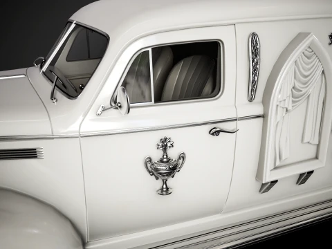 Retro Hearse Car - Game Ready 3D Model