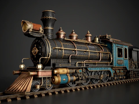 Steam Locomotive - Game Ready 3D Model