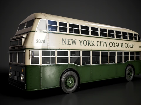 Retro City Bus - Game Ready 3D Model
